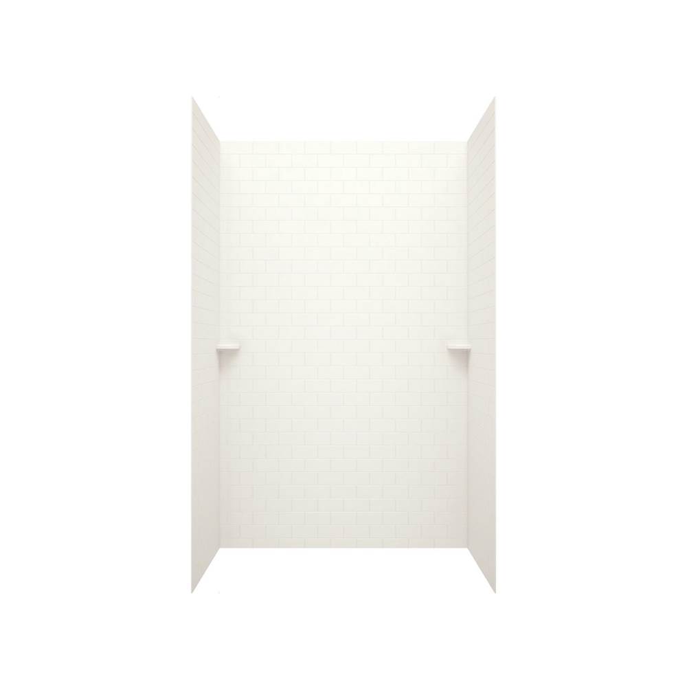 Swan STMK96-3662 36 x 62 x 96 Swanstone® Classic Subway Tile Glue up Shower Wall Kit in Bisque