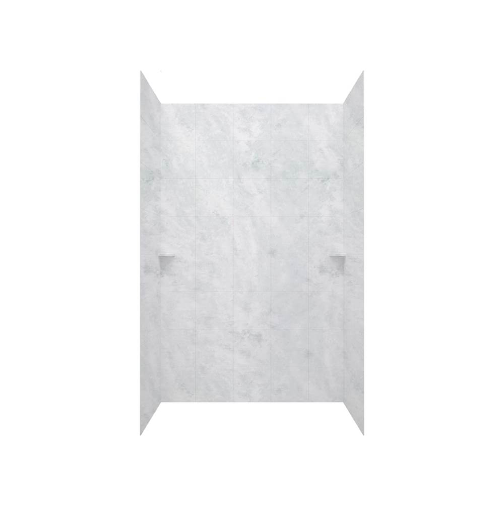 Swan SQMK96-3636 36 x 36 x 96 Swanstone® Square Tile Glue up Shower Wall Kit in Ice