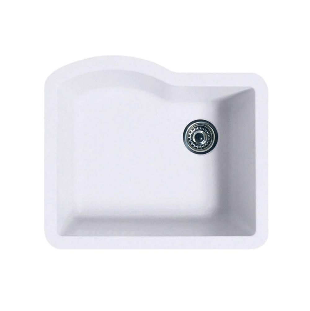 Swan QUSB-2522 22 x 25 Granite Undermount Single Bowl Sink in Opal White