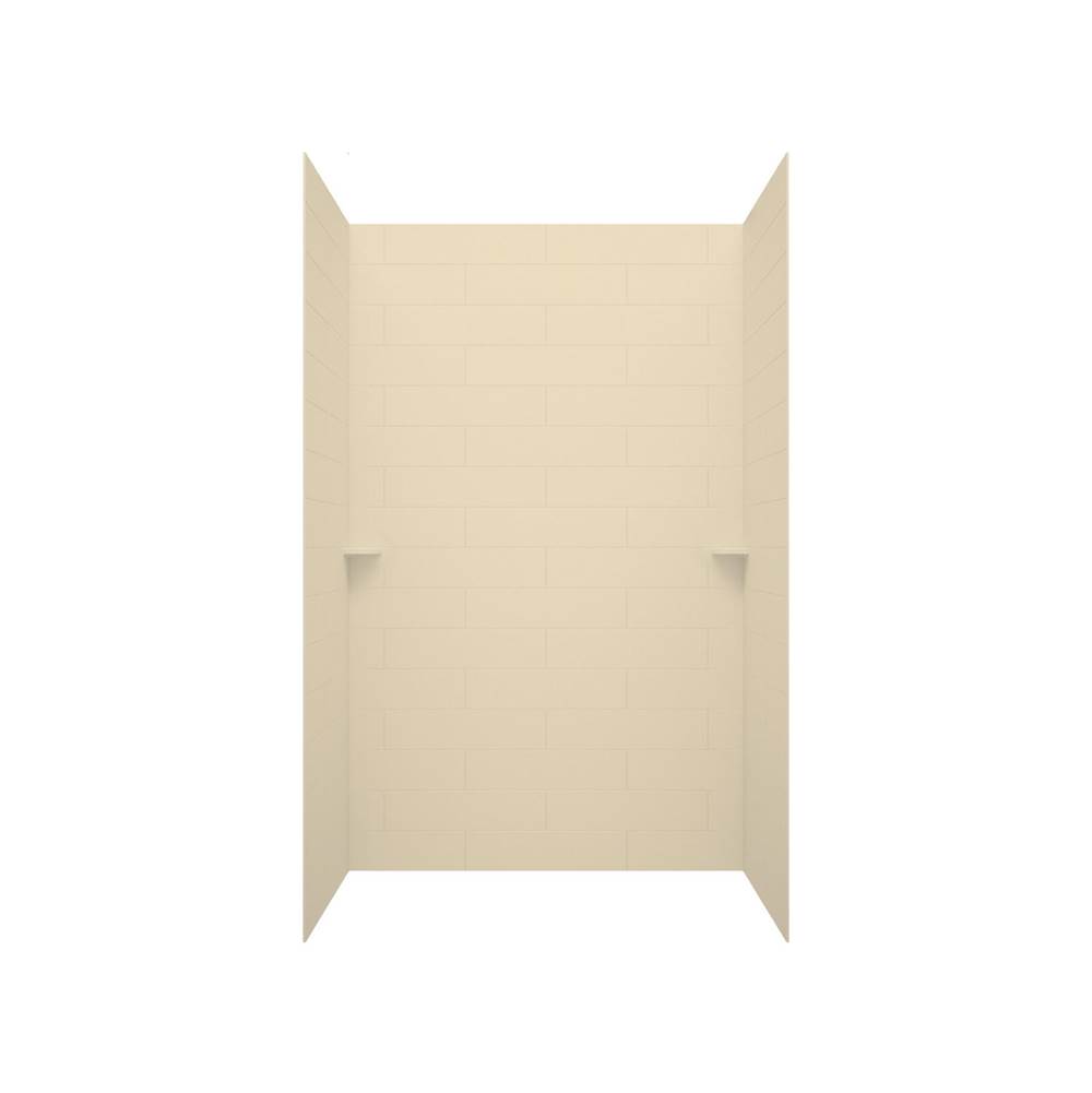 Swan MSMK84-3462 34 x 62 x 84 Swanstone® Modern Subway Tile Glue up Shower Wall Kit in Bone