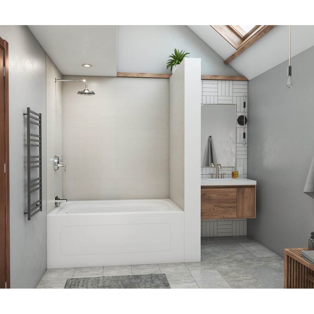 Swan MSMK72-4262 42 x 62 x 72 Swanstone® Modern Subway Tile Glue up Bathtub and Shower Wall Kit in Birch