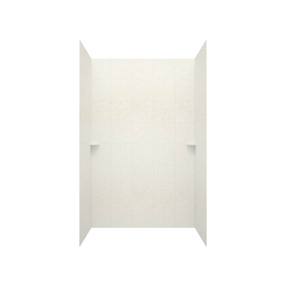 Swan SQMK96-3662 36 x 62 x 96 Swanstone® Square Tile Glue up Shower Wall Kit in Tahiti White