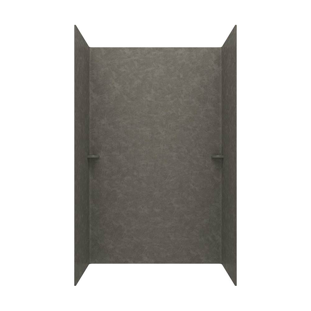 Swan SS-72-3 30 x 60 x 72 Swanstone® Smooth Glue up Tub Wall Kit in Charcoal Gray
