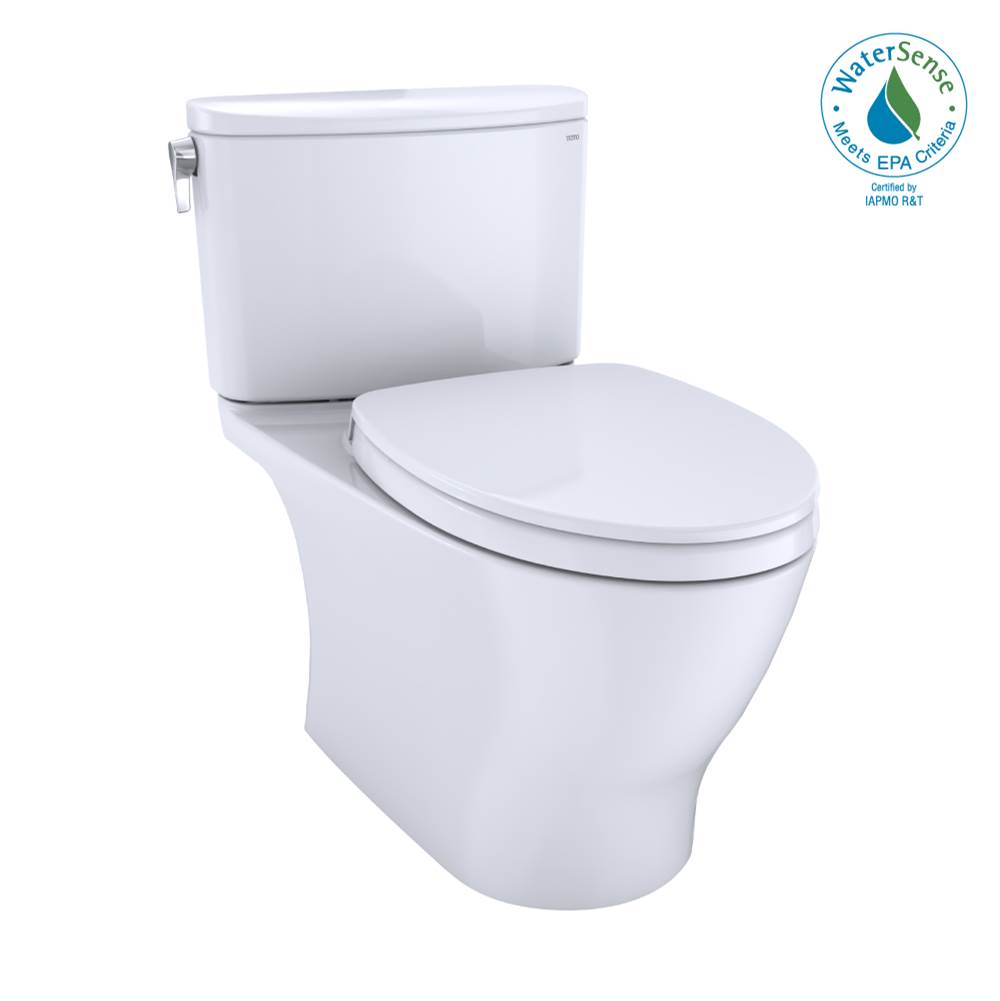 TOTO Toto® Nexus® 1G® Two-Piece Elongated 1.0 Gpf Universal Height Toilet With Cefiontect® And Ss124 Softclose Seat, Washlet®+ Ready, Cotton White