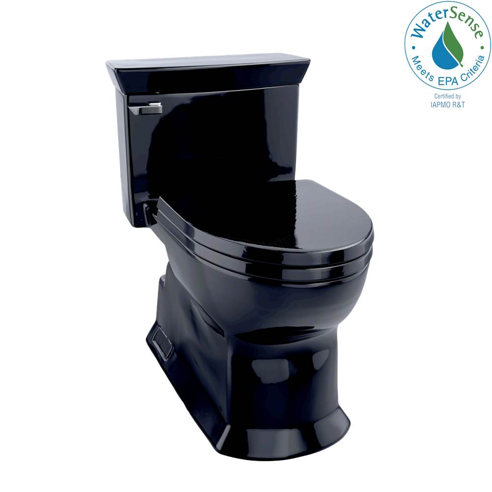 TOTO Toto® Eco Soirée® One-Piece Elongated 1.28 Gpf Universal Height Skirted Toilet, Ebony Black