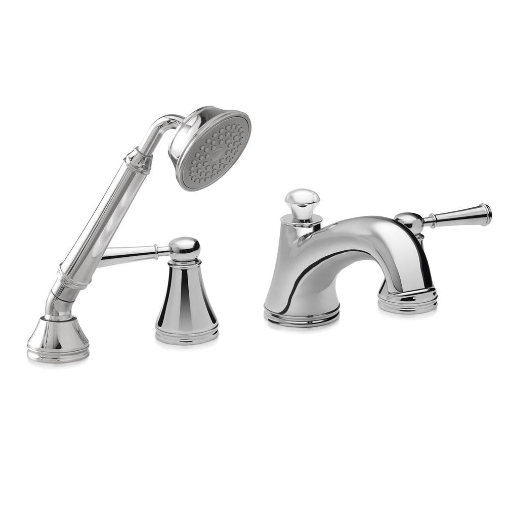 TOTO Toto® Vivian™ Two Handle Deck-Mount Roman Tub Filler Trim With Hand Shower, Polished Chrome