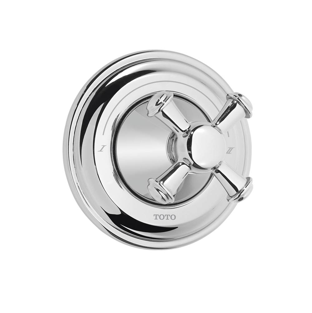 TOTO Toto® Vivian™ Cross Handle Three-Way Diverter Trim With Off, Polished Chrome
