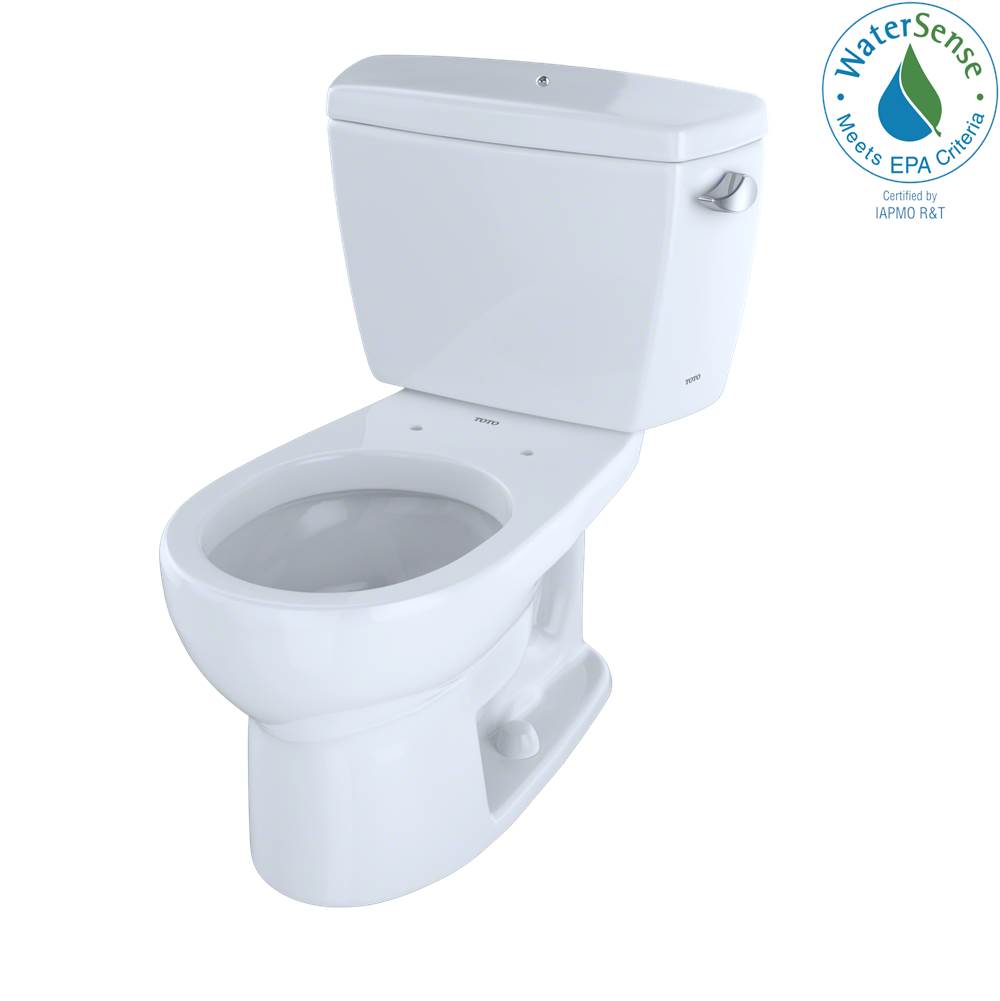 TOTO Eco Drake® Two-Piece Round 1.28 GPF Toilet with Right-Hand Trip Lever and Bolt Down Tank Lid, Cotton White