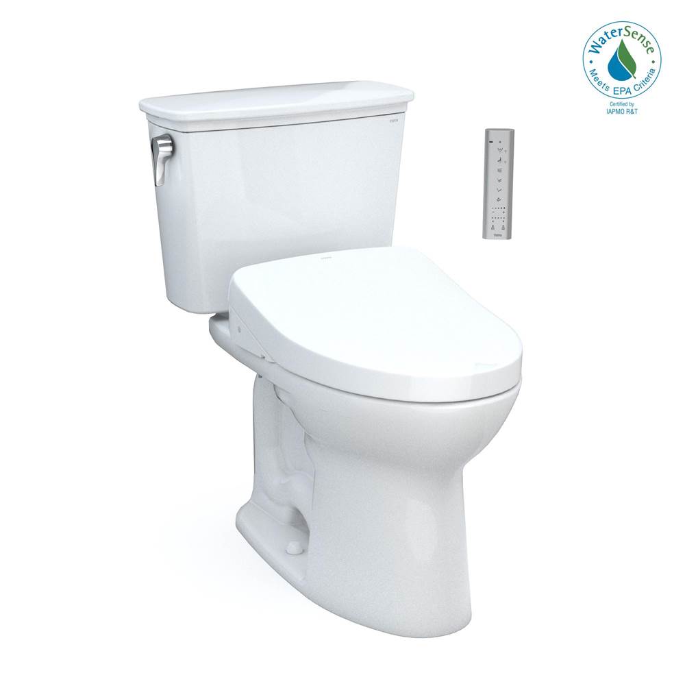 TOTO Toto® Drake® Transitional Washlet®+ Two-Piece Elongated 1.28 Gpf Tornado Flush® Toilet With S500E Bidet Seat, Cotton White