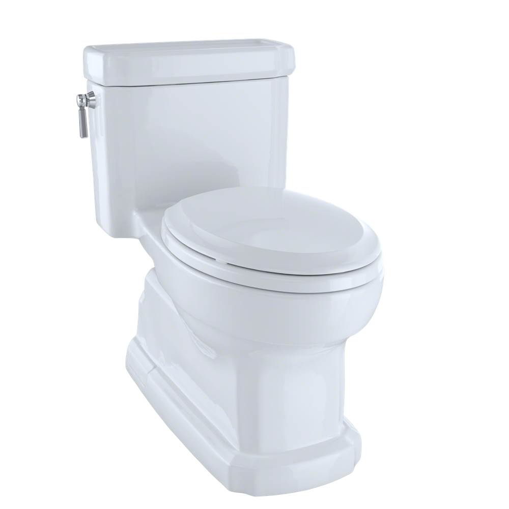 TOTO TOTO Eco Guinevere Elongated 1.28 GPF Universal Height Skirted Toilet with CEFIONTECT and SoftClose Seat, Cotton White - MS974224CEFGNo.01