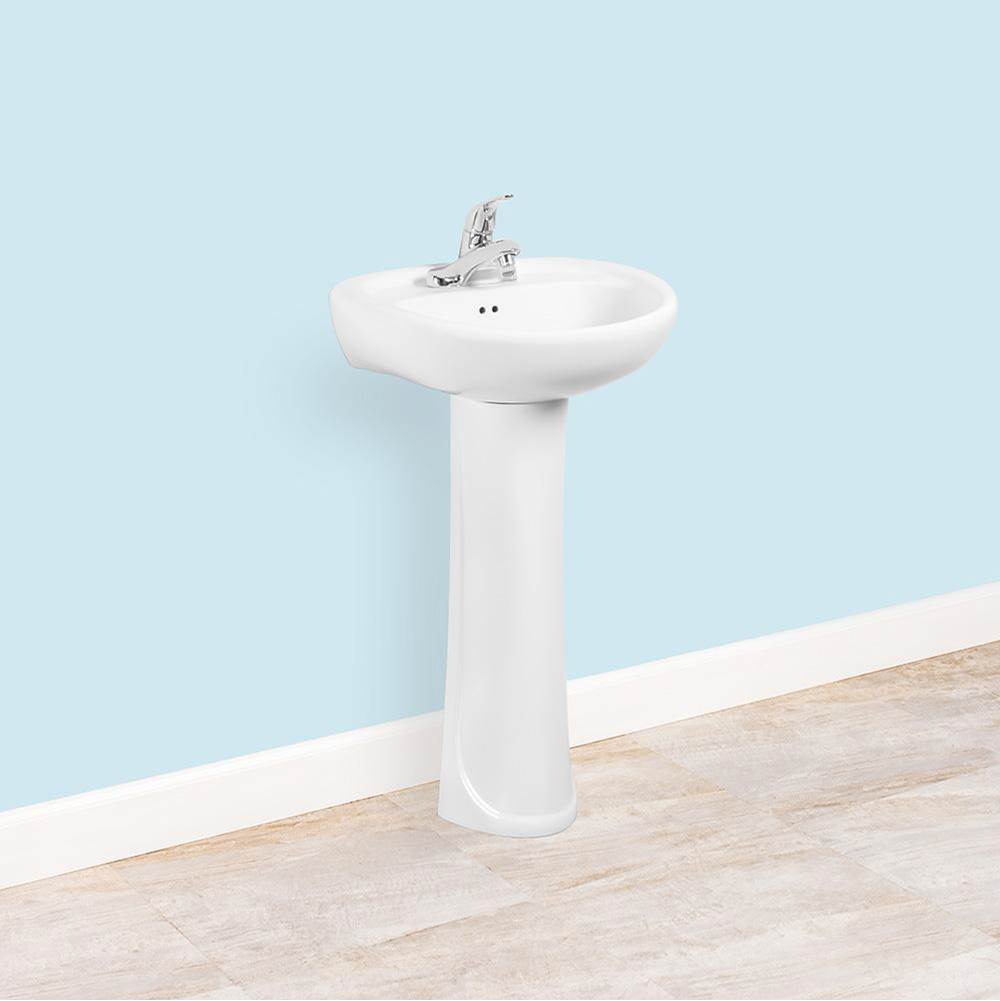 Winfield Products Oval Pedestal Lav 19''x17''x33'' 4'' Punching 3 Faucet Holes