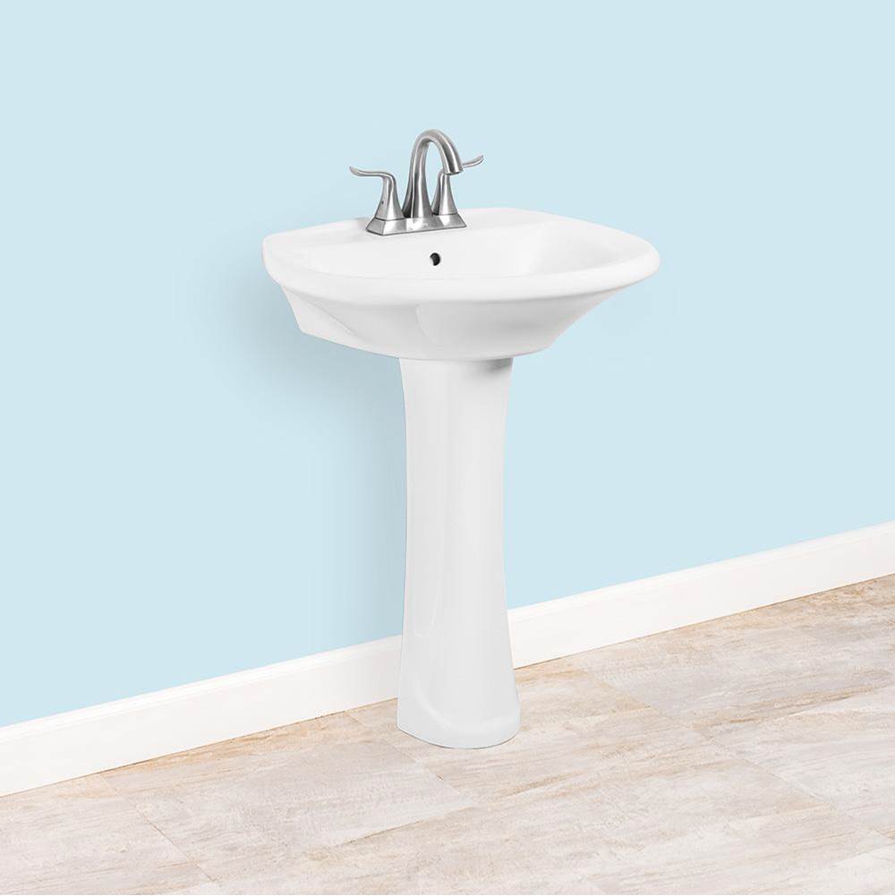 Winfield Products Oval Pedestal Lav 25''x20''x33'' 4'' Punching 3 Faucet Holes